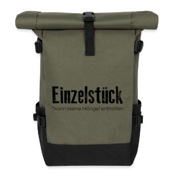 Single piece: may contain small defects - Roll Top Backpack - olive/black - Front