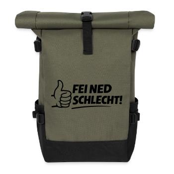 Fei ned schlecht - Rolltop Rucksack - Olive/Schwarz - Vorne