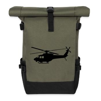 Hubschrauber - Rolltop Rucksack - Olive/Schwarz - Vorne