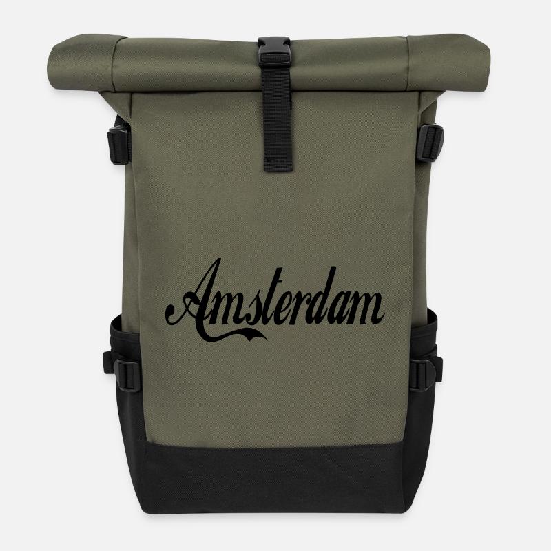 Amsterdam - Rolltop Rucksack - Olive/Schwarz