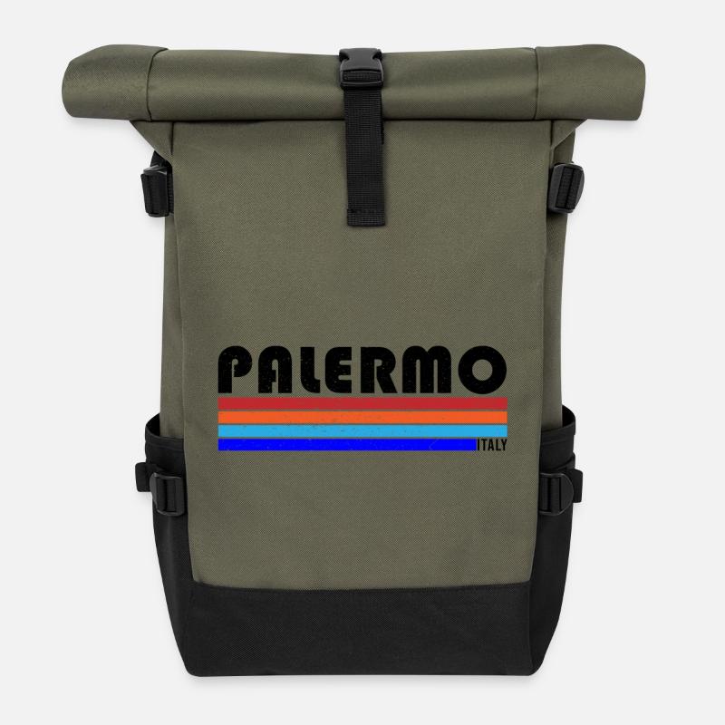 Palermo - Roll Top Backpack - olive/black