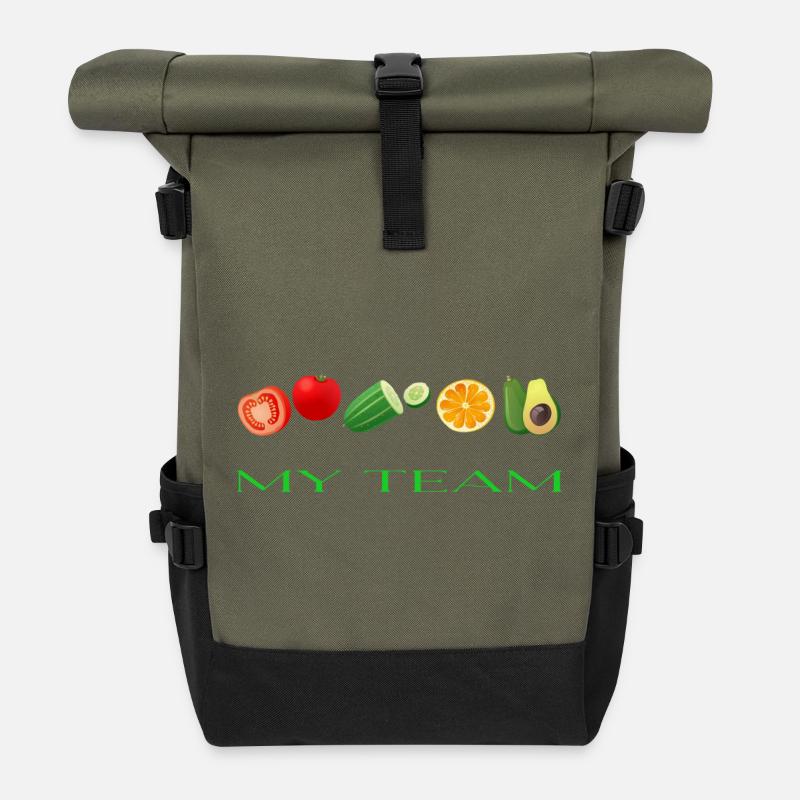 Vegetables - Roll Top Backpack - olive/black