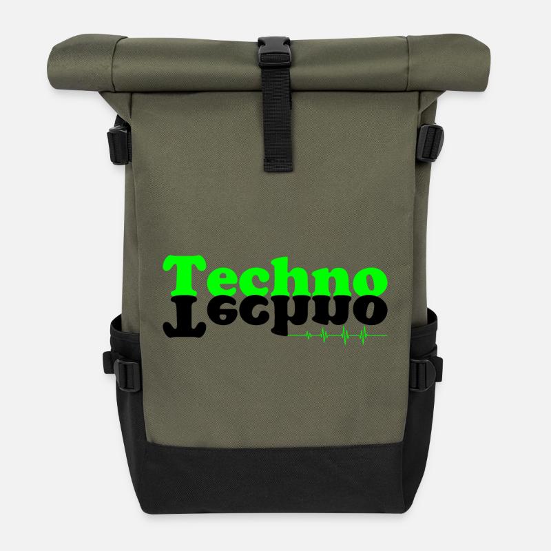 Techno kontiki - Rolltop Rucksack - Olive/Schwarz