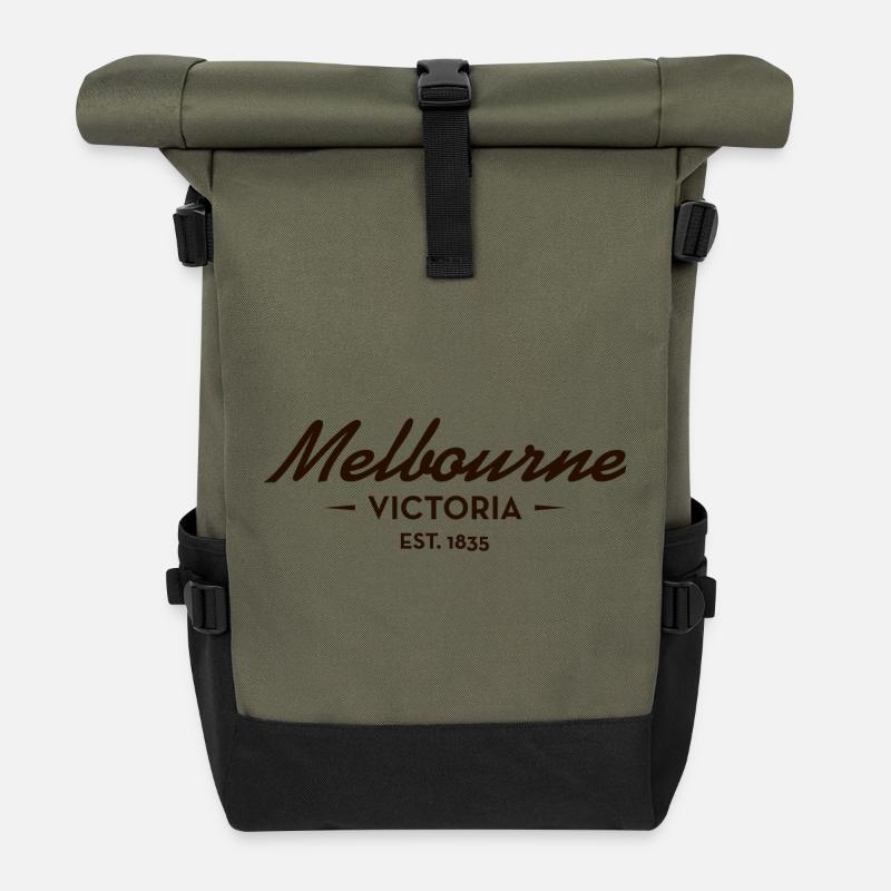 Melbourne Victoria Est. 1835 - Rolltop Rucksack - Olive/Schwarz