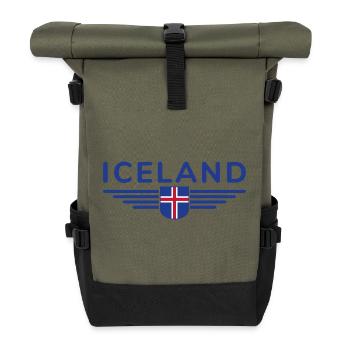 J’aime l’Islande Design T-Shirt Tenue - Sac à dos roll top - olive/noir - Devant