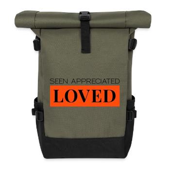 Lacs appréciés Aimé Bicolore - Sac à dos roll top - olive/noir - Devant