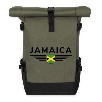 Ich liebe Jamaika, Outfit T-Shirt Design Geschenk - Rolltop Rucksack - Olive/Schwarz - Vorne