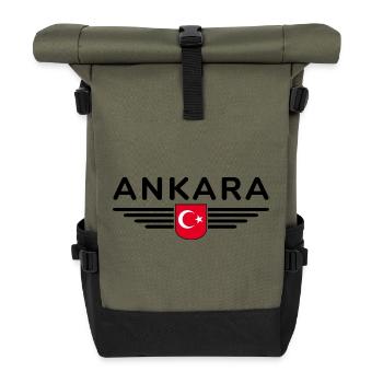Turkey Ankara Türkiye Istanbul T Shirt Design - Roll Top Backpack - olive/black - Front