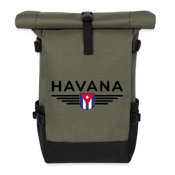 Style Havane – Parfait pour les fans - Sac à dos roll top - olive/noir - Devant