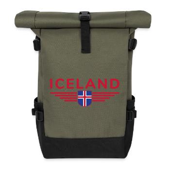 Iceland T-Shirt – Magic of the Northern Lights - Roll Top Backpack - olive/black - Front