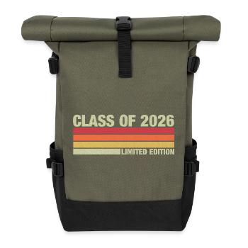 Class of 2026 - Schulabschluss - Rolltop Rucksack - Olive/Schwarz - Vorne