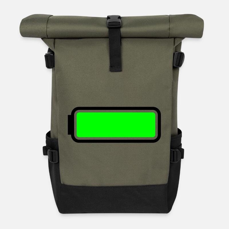 Battery full - Roll Top Backpack - olive/black