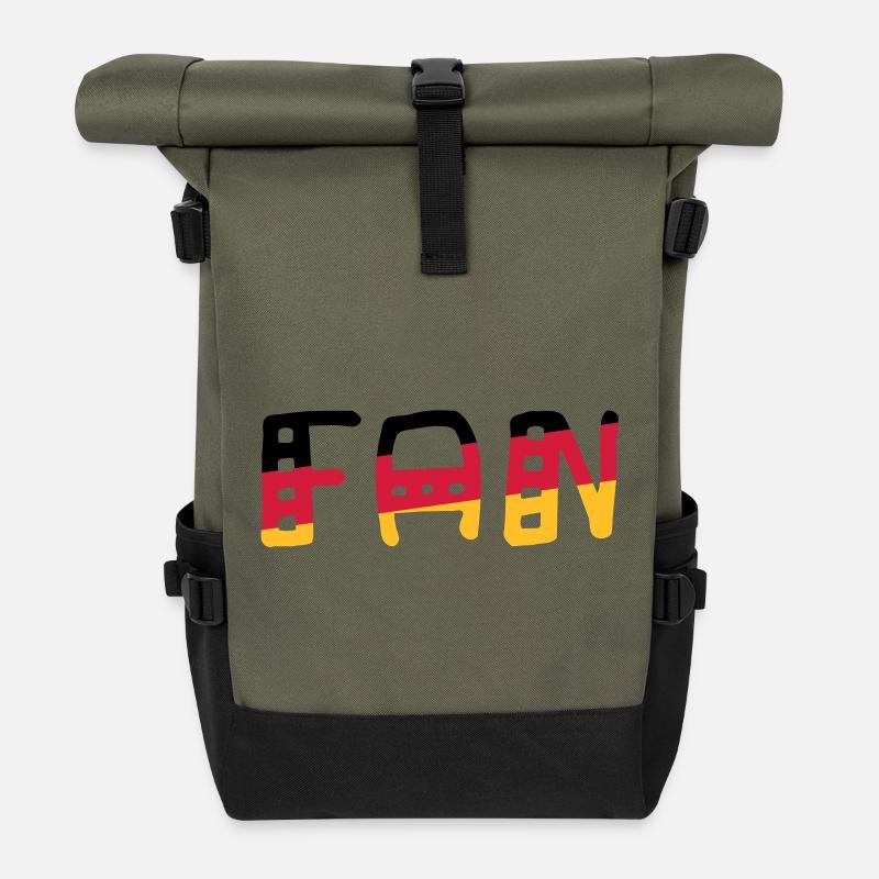 FAN - Shirt Deutschland - Rolltop Rucksack - Olive/Schwarz