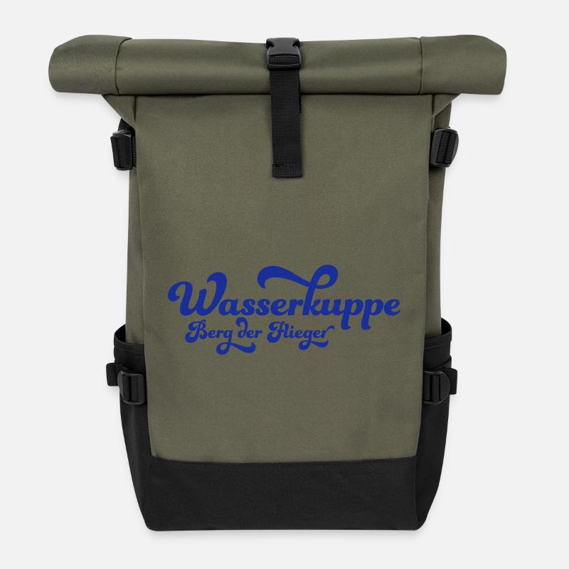 Wasserkuppe: Berg der Flieger - Rolltop Rucksack - Olive/Schwarz