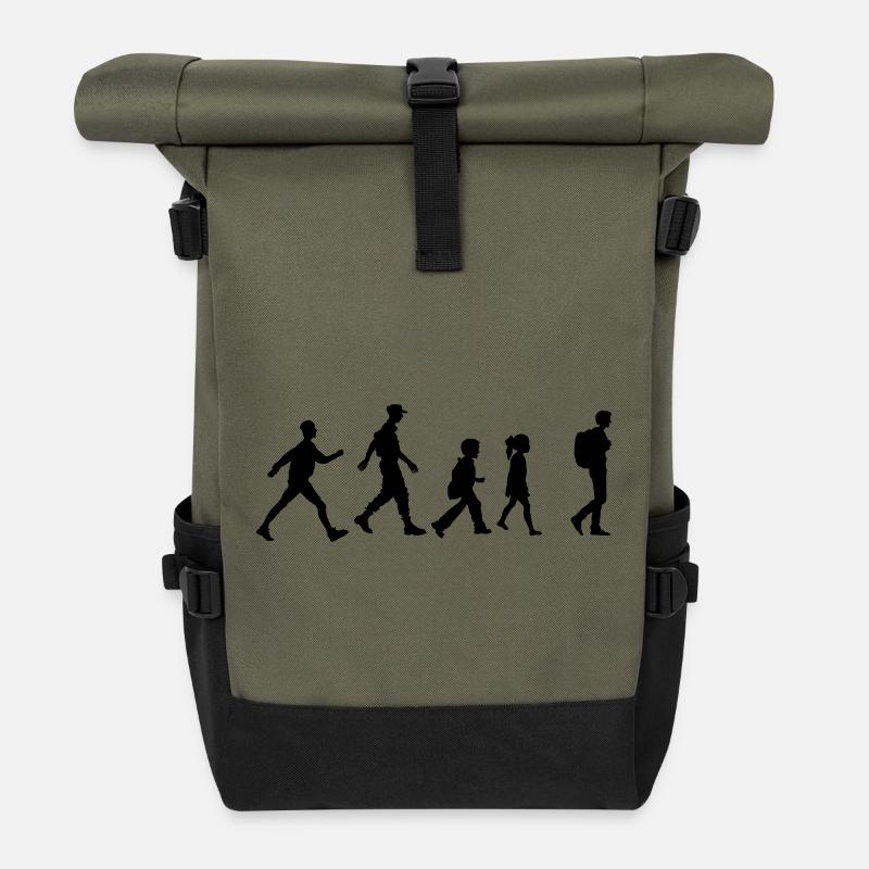 Wandergruppe oder -verein, Familienwandern - Rolltop Rucksack - Olive/Schwarz