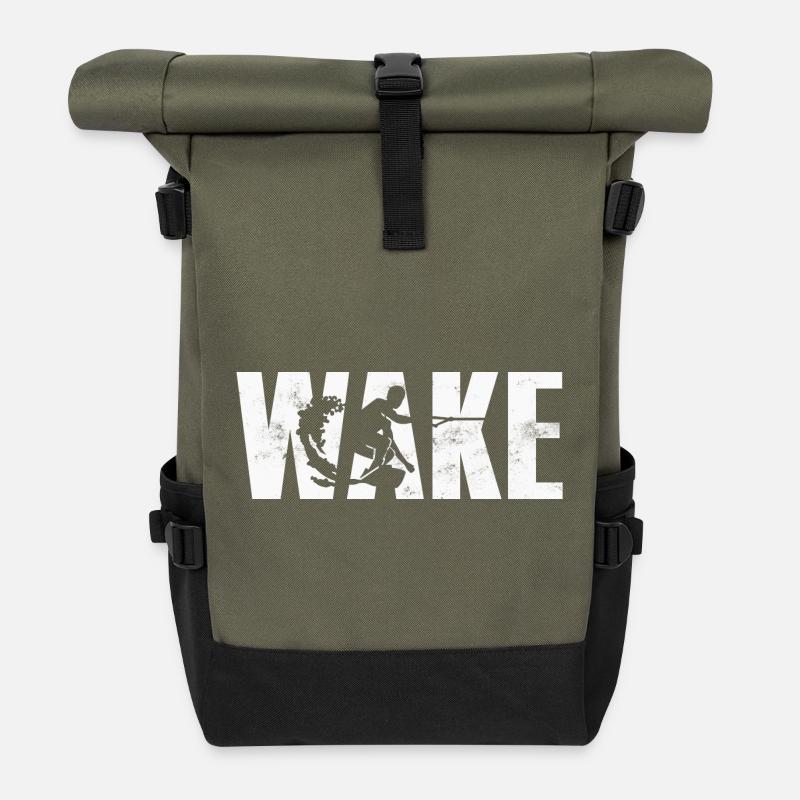 Wakeboard Wakeboarding - Roll Top Backpack - olive/black