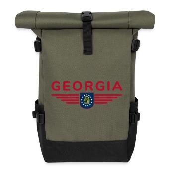 Georgia Fan T-Shirt – Southern flair - Roll Top Backpack - olive/black - Front
