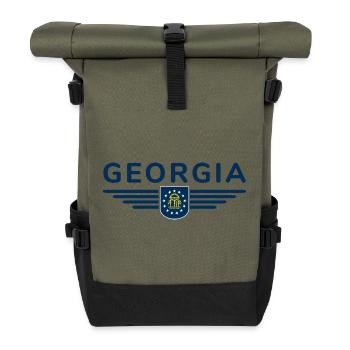 Georgia Fan T-Shirt – Southern flair - Roll Top Backpack - olive/black - Front