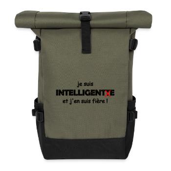 Proud to be smart - Roll Top Backpack - olive/black - Front