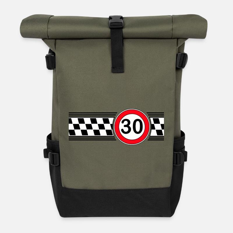 Racing Flag 30th Anniversary - Roll Top Backpack - olive/black