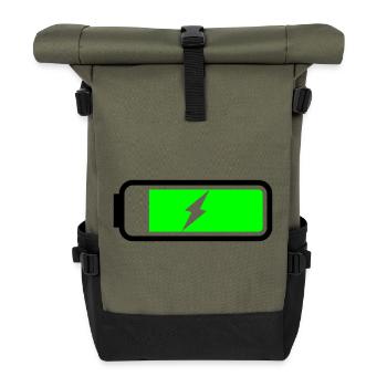 Batterie lädt - Rolltop Rucksack - Olive/Schwarz - Vorne