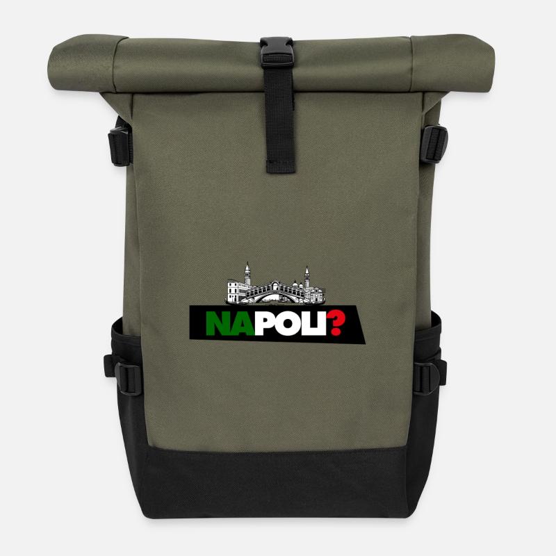 Naples? - Sac à dos roll top - olive/noir