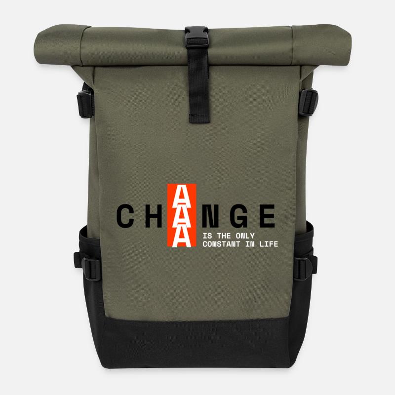 CHANGE – Minimal Design - Roll Top Backpack - olive/black