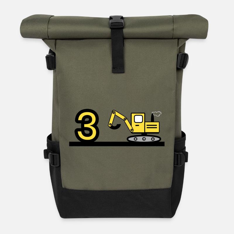 Excavator - Roll Top Backpack - olive/black