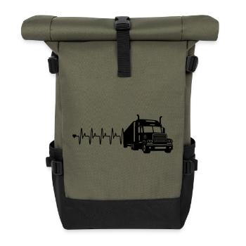 Lkw herzfrequenz - Rolltop Rucksack - Olive/Schwarz - Vorne