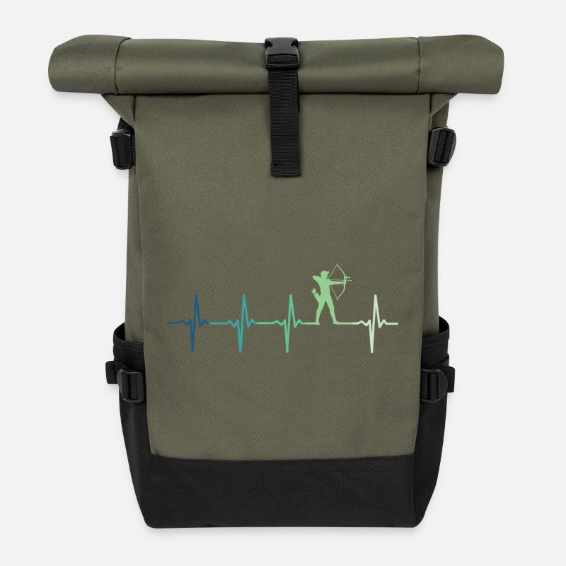 Bogenschießen Bogenschießen Herzschlag - Rolltop Rucksack - Olive/Schwarz