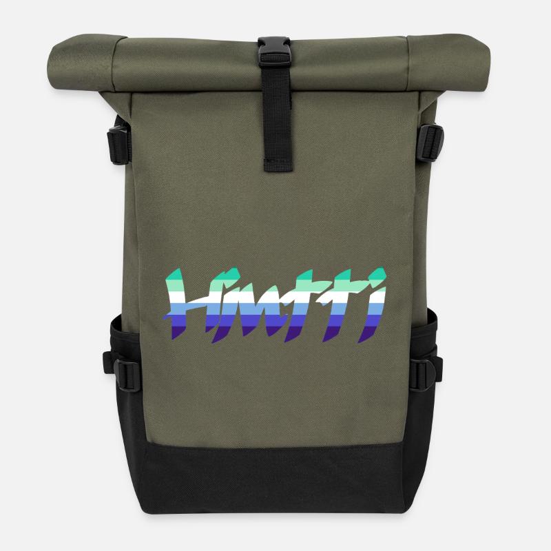 Schwuler Mann - Rolltop Rucksack - Olive/Schwarz