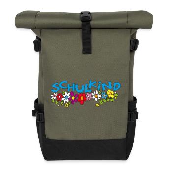 Schulkind  - Rolltop Rucksack - Olive/Schwarz - Vorne