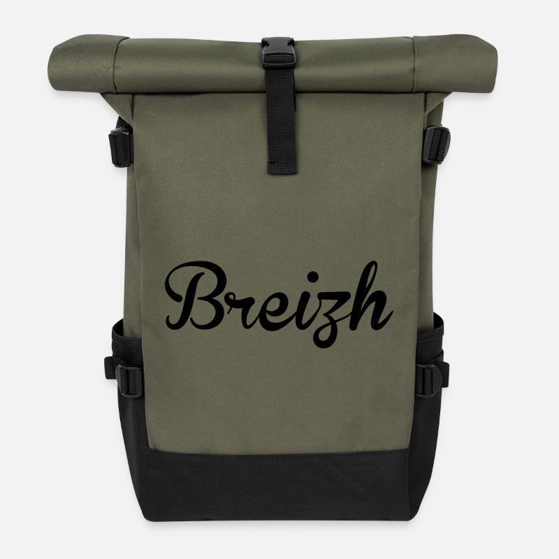 Breizh - Bretagne - Rolltop Rucksack - Olive/Schwarz
