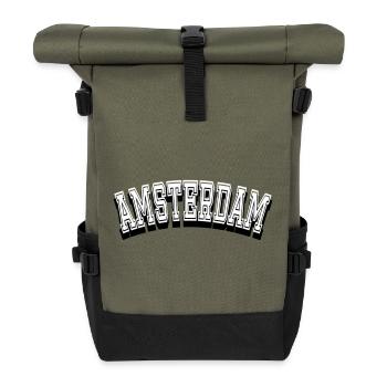 Amsterdam City Design - Roll Top Backpack - olive/black - Front