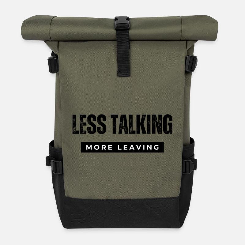 less talking - Roll Top Backpack - olive/black