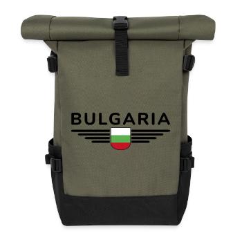 Bulgarien Design – Liebe zur Kultur - Rolltop Rucksack - Olive/Schwarz - Vorne