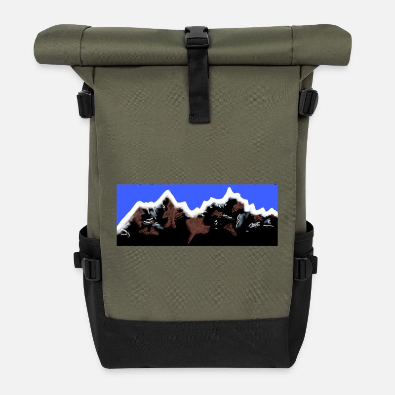 Berge  - Rolltop Rucksack - Olive/Schwarz