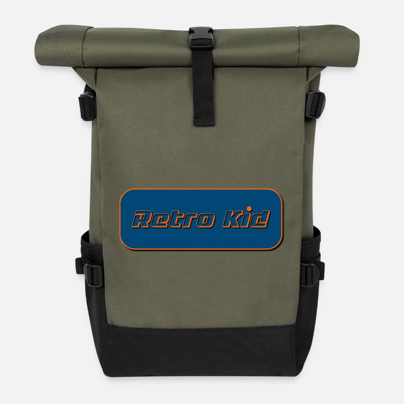 retro_kid - Sac à dos roll top - olive/noir