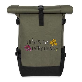 Thanks for everything - Roll Top Backpack - olive/black - Front