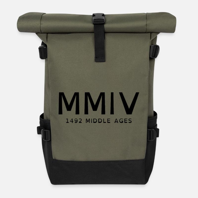 2004_LINE_black - Roll Top Backpack - olive/black
