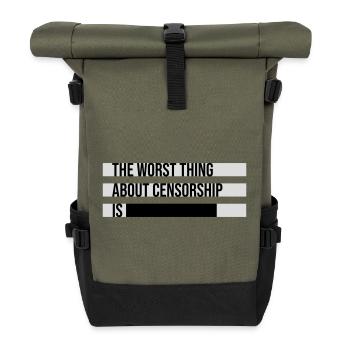 Le pire dans la censure, c’est l’ironie amusante - Sac à dos roll top - olive/noir - Devant