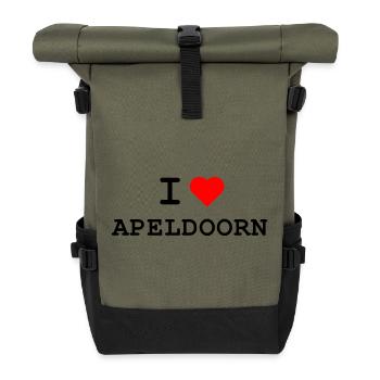 I love Apeldoorn - Ich liebe Apeldoorn - Roll Top Backpack - olive/black - Front