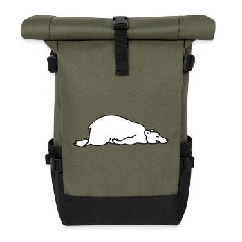 The Lazy Paule - Sleeping Bear - Roll Top Backpack - olive/black - Front