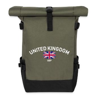 Arc Distressed Union Jack - Roll Top Backpack - olive/black - Front