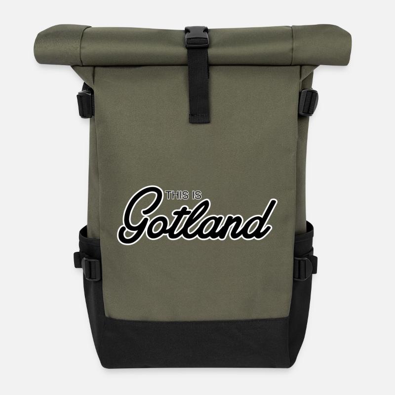 C’est Gotland - Sac à dos roll top - olive/noir
