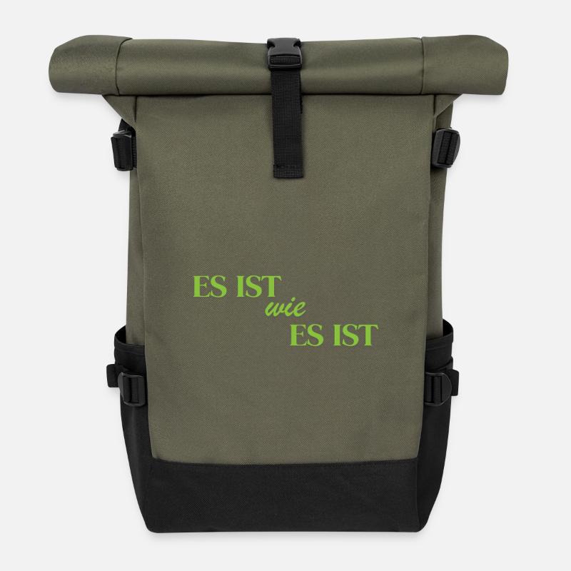 It is what it is - Roll Top Backpack - olive/black