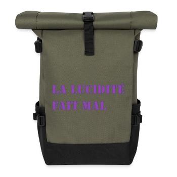LUCIDITY HURTS - Roll Top Backpack - olive/black - Front
