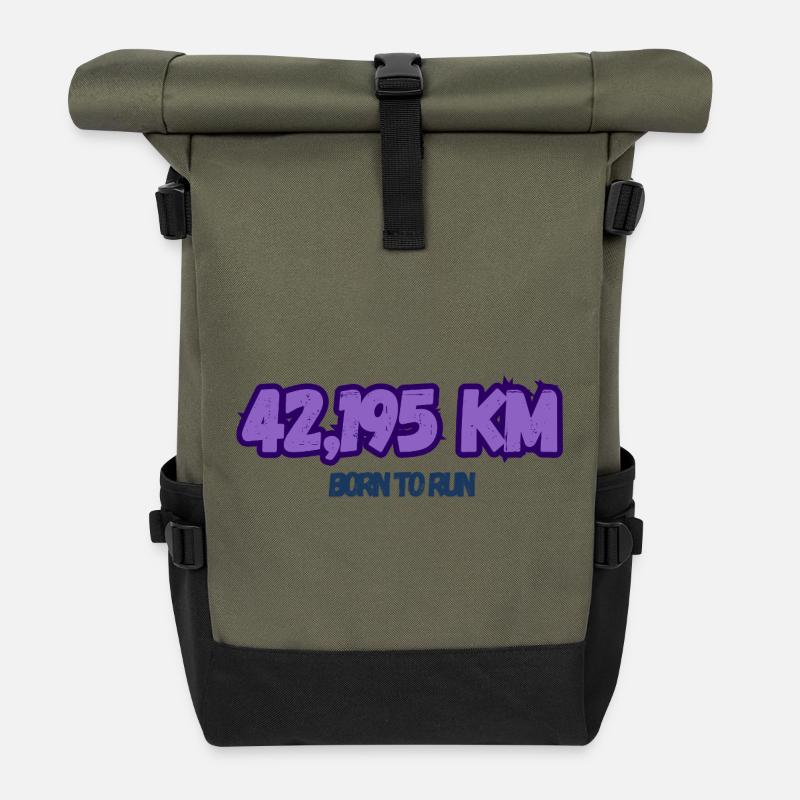 42.195 km. Marathon - Roll Top Backpack - olive/black