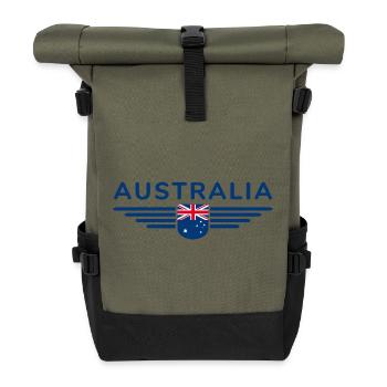 I Love Australia, Elegance Style Design T-Shirt - Roll Top Backpack - olive/black - Front