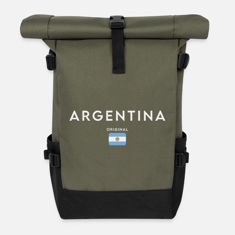 Drapeau de l’Argentine, fierté argentine - Sac à dos roll top - olive/noir